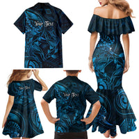 Personalised Polynesia Zodiac Pisces Family Matching Mermaid Dress and Hawaiian Shirt Galaxy Polynesian Pattern Chest Tattoo Style LT14 - Polynesian Pride