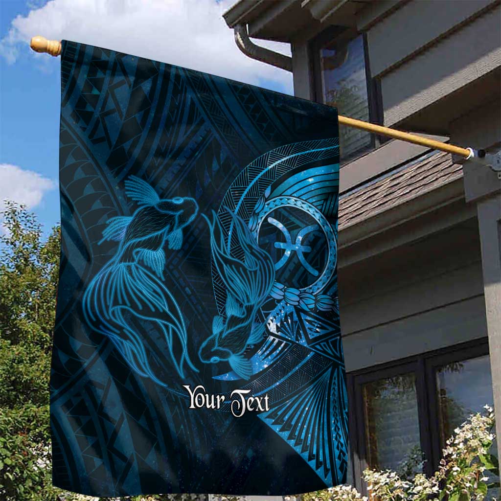 Personalised Polynesia Zodiac Pisces Garden Flag Galaxy Polynesian Pattern Chest Tattoo Style