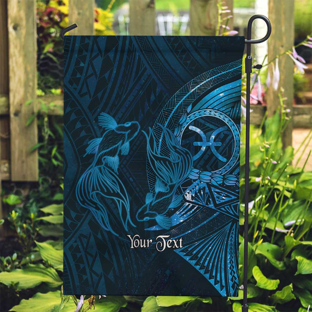 Personalised Polynesia Zodiac Pisces Garden Flag Galaxy Polynesian Pattern Chest Tattoo Style