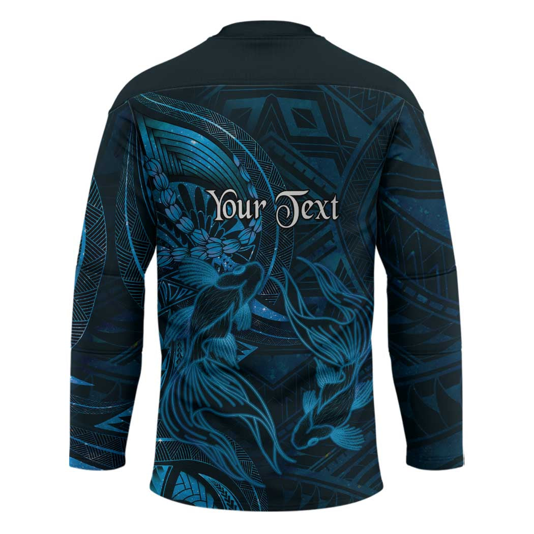 Personalised Polynesia Zodiac Pisces Hockey Jersey Galaxy Polynesian Pattern Chest Tattoo Style LT14 - Polynesian Pride