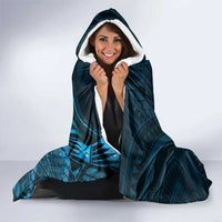 Personalised Polynesia Zodiac Pisces Hooded Blanket Galaxy Polynesian Pattern Chest Tattoo Style