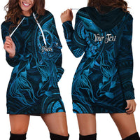 Personalised Polynesia Zodiac Pisces Hoodie Dress Galaxy Polynesian Pattern Chest Tattoo Style