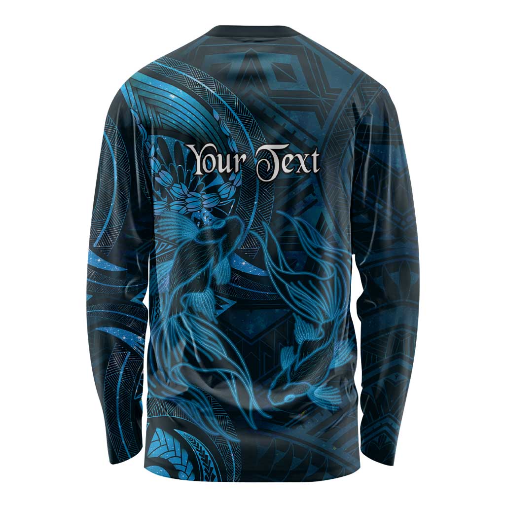 Personalised Polynesia Zodiac Pisces Long Sleeve Shirt Galaxy Polynesian Pattern Chest Tattoo Style LT14 - Polynesian Pride