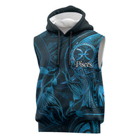 Personalised Polynesia Zodiac Pisces Sleeveless Hoodie Galaxy Polynesian Pattern Chest Tattoo Style