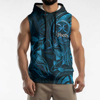 Personalised Polynesia Zodiac Pisces Sleeveless Hoodie Galaxy Polynesian Pattern Chest Tattoo Style