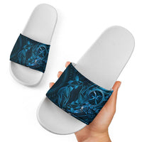 Personalised Polynesia Zodiac Pisces Slide Sandals Galaxy Polynesian Pattern Chest Tattoo Style