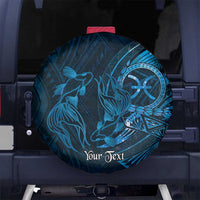 Personalised Polynesia Zodiac Pisces Spare Tire Cover Galaxy Polynesian Pattern Chest Tattoo Style