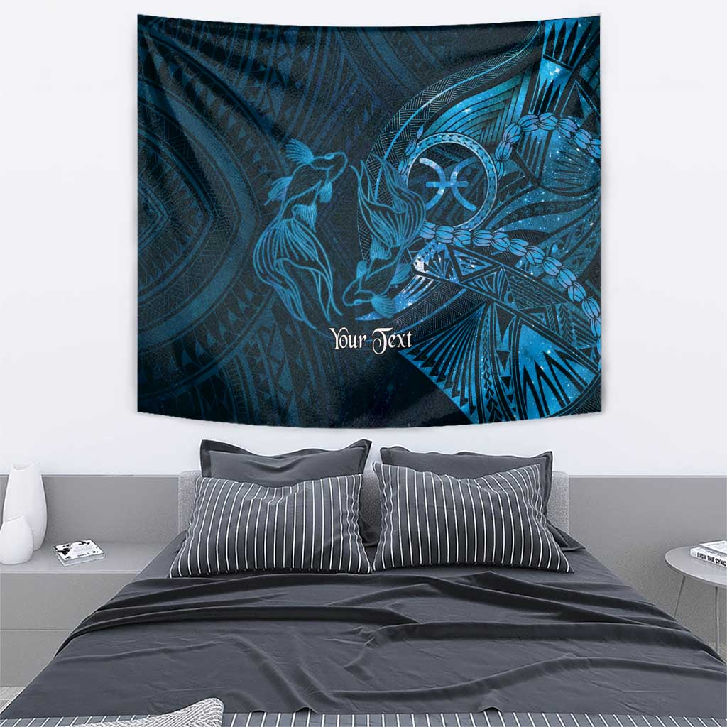 Personalised Polynesia Zodiac Pisces Tapestry Galaxy Polynesian Pattern Chest Tattoo Style