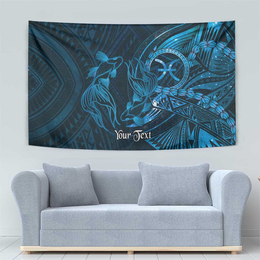 Personalised Polynesia Zodiac Pisces Tapestry Galaxy Polynesian Pattern Chest Tattoo Style