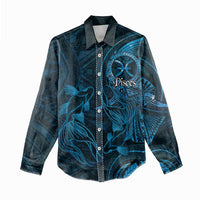 Personalised Polynesia Zodiac Pisces Women Casual Shirt Galaxy Polynesian Pattern Chest Tattoo Style
