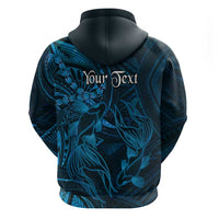 Personalised Polynesia Zodiac Pisces Zip Hoodie Galaxy Polynesian Pattern Chest Tattoo Style