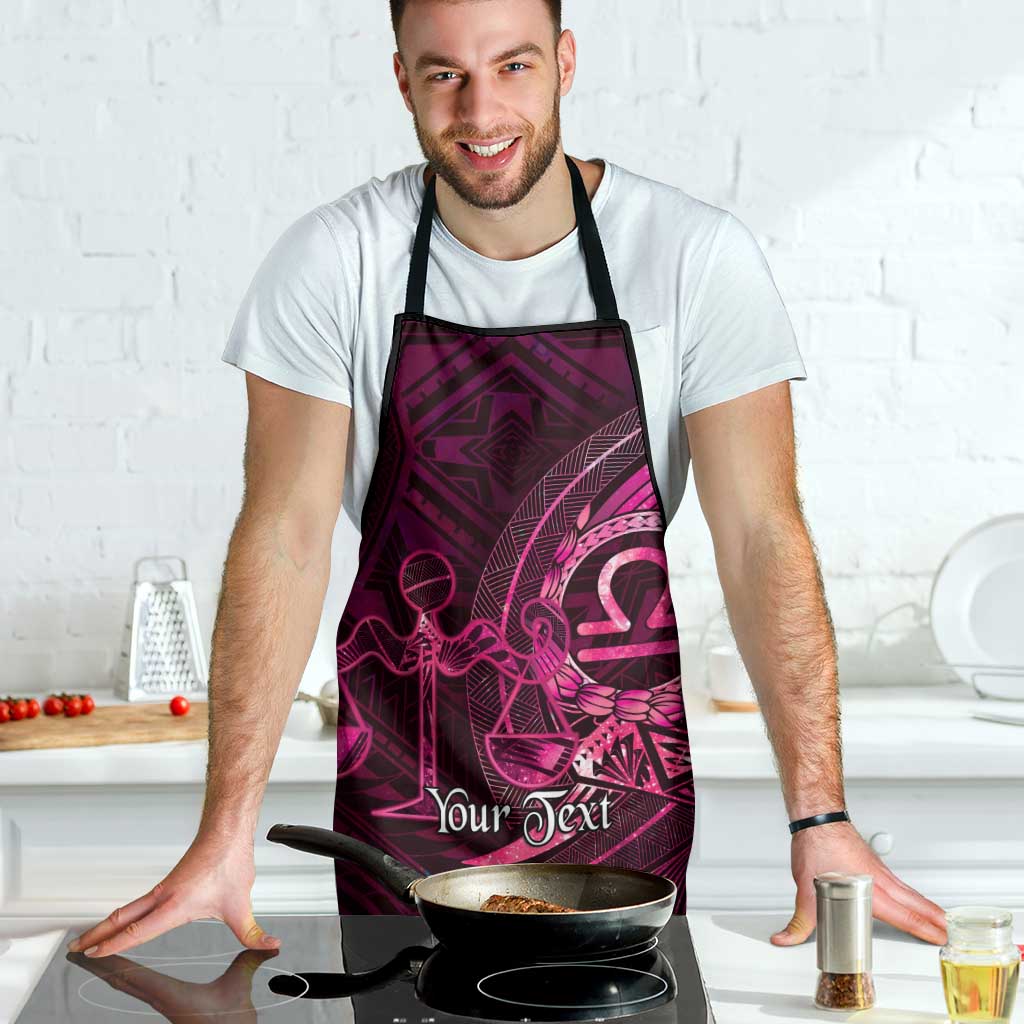 Personalised Polynesia Zodiac Libra Apron Galaxy Polynesian Pattern Chest Tattoo Style