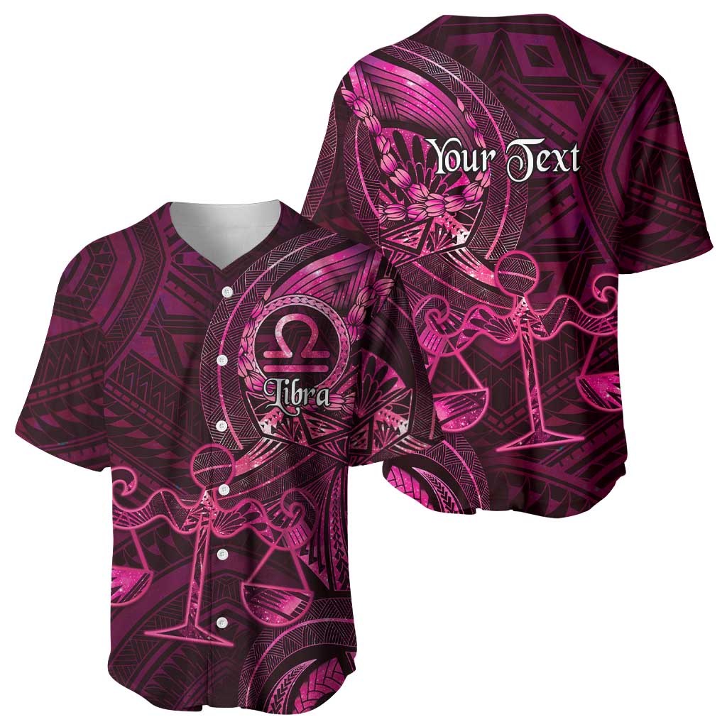 Personalised Polynesia Zodiac Libra Baseball Jersey Galaxy Polynesian Pattern Chest Tattoo Style