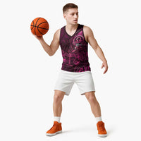 Personalised Polynesia Zodiac Libra Basketball Jersey Galaxy Polynesian Pattern Chest Tattoo Style