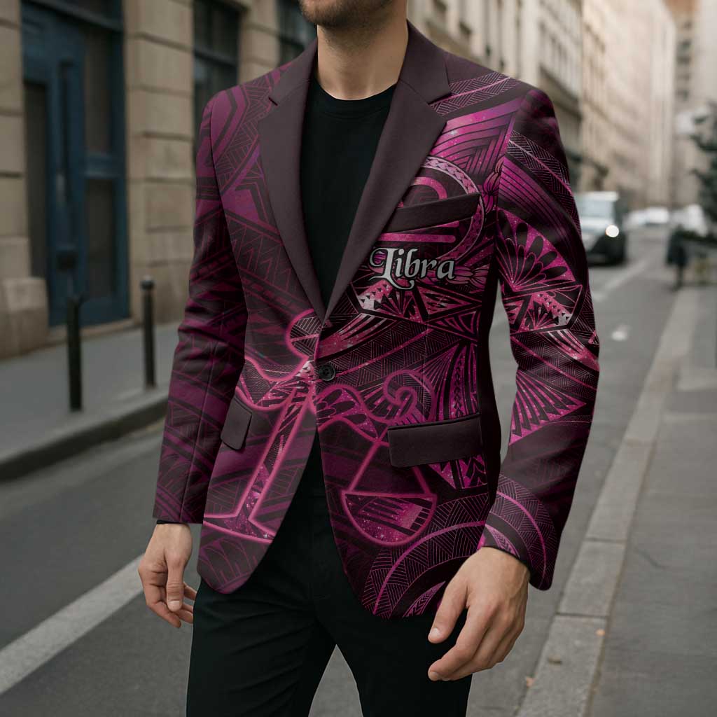 Personalised Polynesia Zodiac Libra Blazer Galaxy Polynesian Pattern Chest Tattoo Style