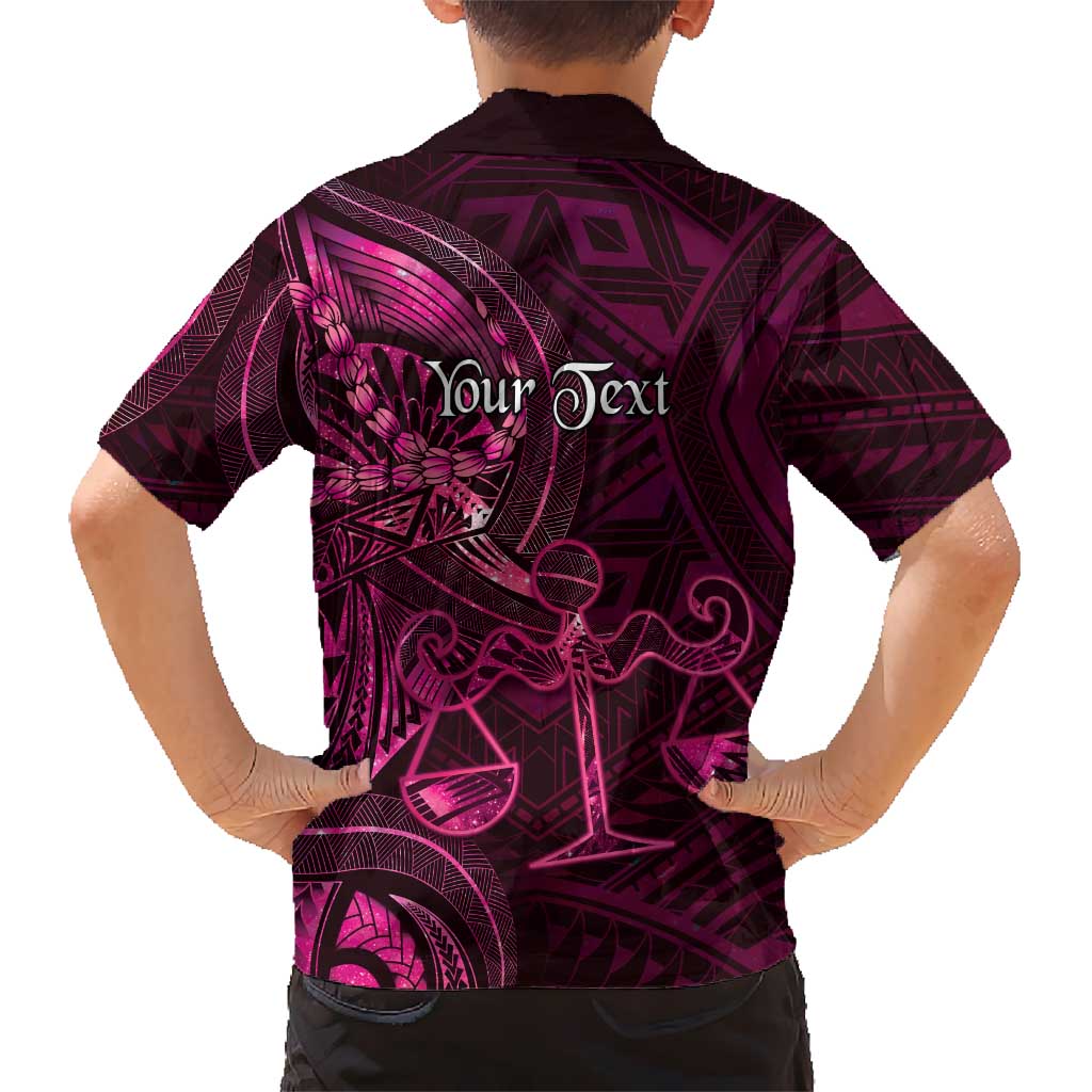 Personalised Polynesia Zodiac Libra Family Matching Off The Shoulder Long Sleeve Dress and Hawaiian Shirt Galaxy Polynesian Pattern Chest Tattoo Style LT14 - Polynesian Pride