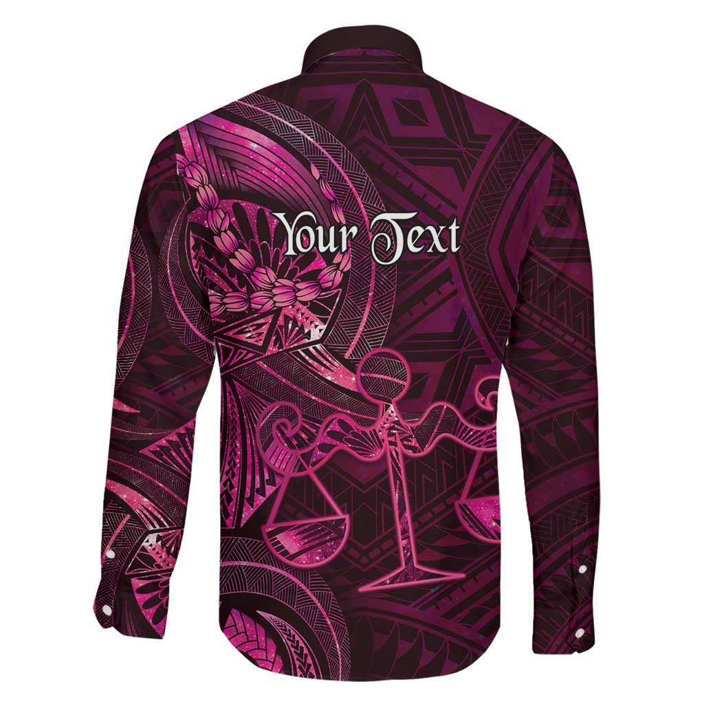 Personalised Polynesia Zodiac Libra Family Matching Off The Shoulder Long Sleeve Dress and Hawaiian Shirt Galaxy Polynesian Pattern Chest Tattoo Style LT14 - Polynesian Pride