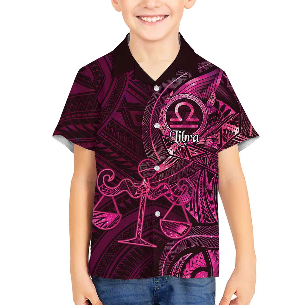 Personalised Polynesia Zodiac Libra Family Matching Puletasi and Hawaiian Shirt Galaxy Polynesian Pattern Chest Tattoo Style