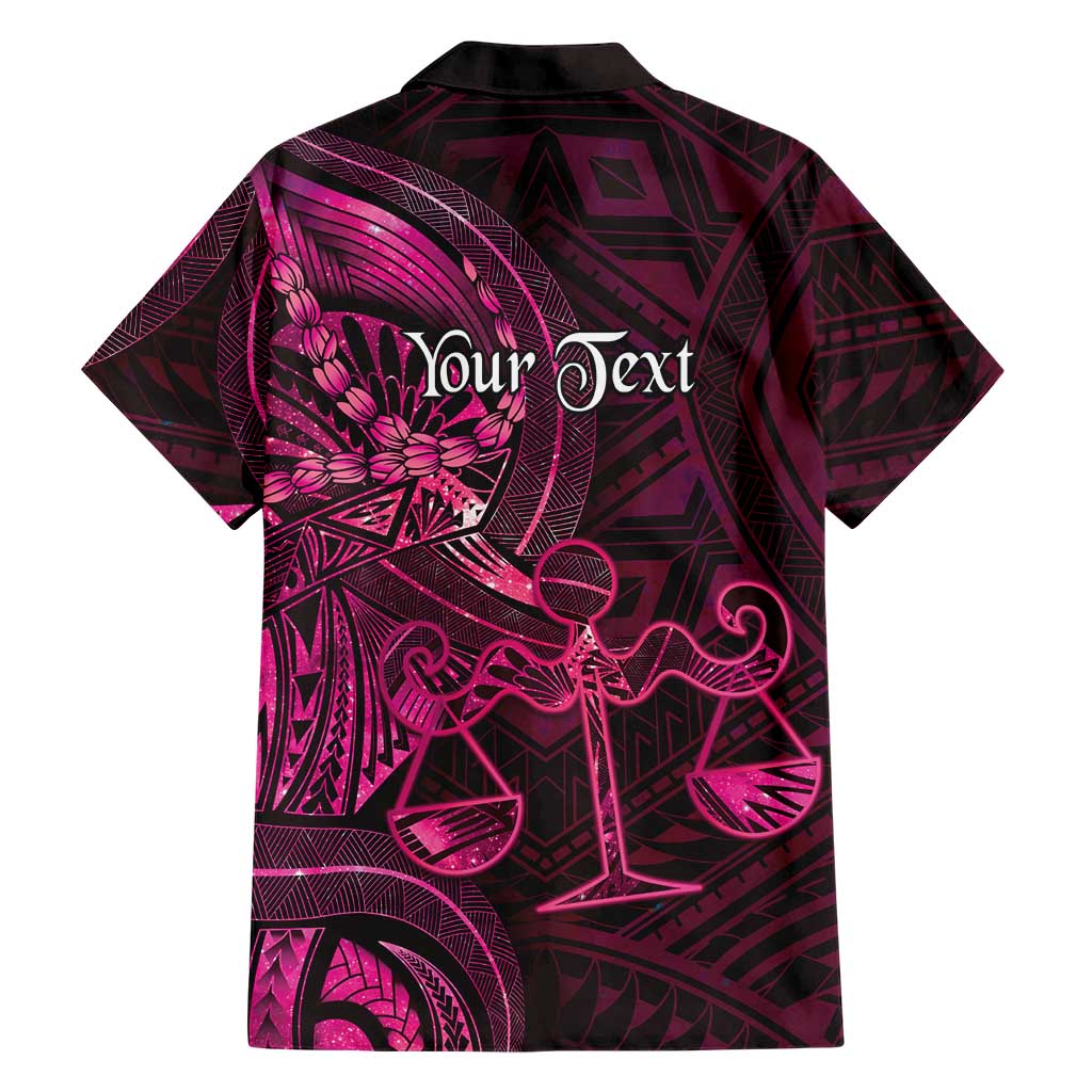Personalised Polynesia Zodiac Libra Family Matching Summer Maxi Dress and Hawaiian Shirt Galaxy Polynesian Pattern Chest Tattoo Style