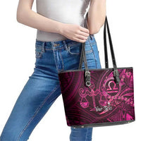 Personalised Polynesia Zodiac Libra Leather Tote Bag Galaxy Polynesian Pattern Chest Tattoo Style