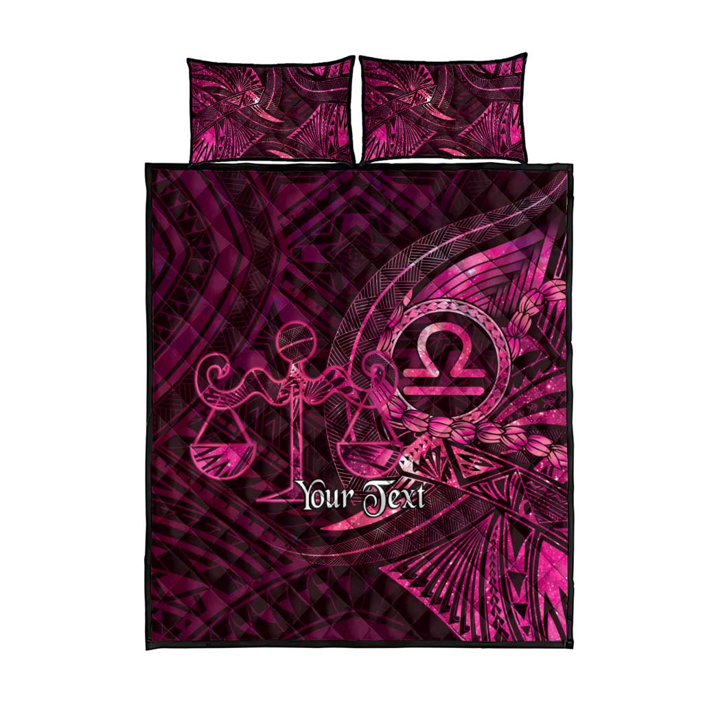 Personalised Polynesia Zodiac Libra Quilt Bed Set Galaxy Polynesian Pattern Chest Tattoo Style