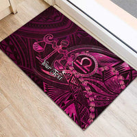 Personalised Polynesia Zodiac Libra Rubber Doormat Galaxy Polynesian Pattern Chest Tattoo Style