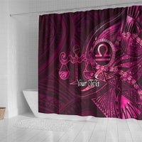 Personalised Polynesia Zodiac Libra Shower Curtain Galaxy Polynesian Pattern Chest Tattoo Style
