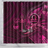Personalised Polynesia Zodiac Libra Shower Curtain Galaxy Polynesian Pattern Chest Tattoo Style