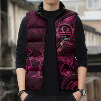 Personalised Polynesia Zodiac Libra Sleeveless Puffer Jacket Galaxy Polynesian Pattern Chest Tattoo Style