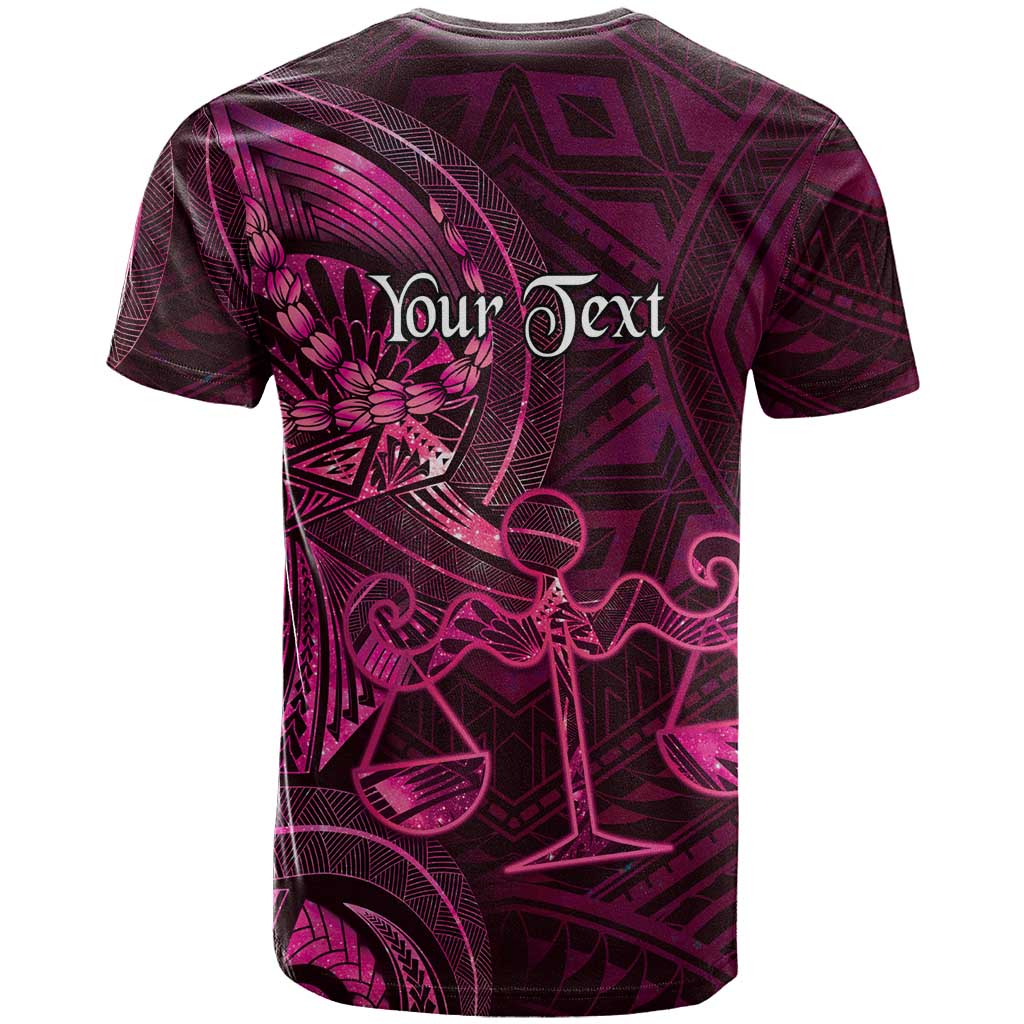 Personalised Polynesia Zodiac Libra T Shirt Galaxy Polynesian Pattern Chest Tattoo Style