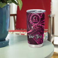 Personalised Polynesia Zodiac Libra Tumbler Cup Galaxy Polynesian Pattern Chest Tattoo Style