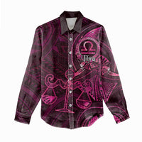 Personalised Polynesia Zodiac Libra Women Casual Shirt Galaxy Polynesian Pattern Chest Tattoo Style