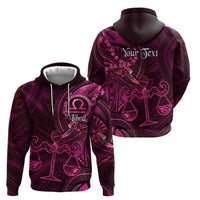 Personalised Polynesia Zodiac Libra Zip Hoodie Galaxy Polynesian Pattern Chest Tattoo Style