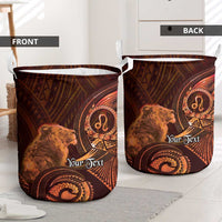 Personalised Polynesia Zodiac Leo Laundry Basket Galaxy Polynesian Pattern Chest Tattoo Style