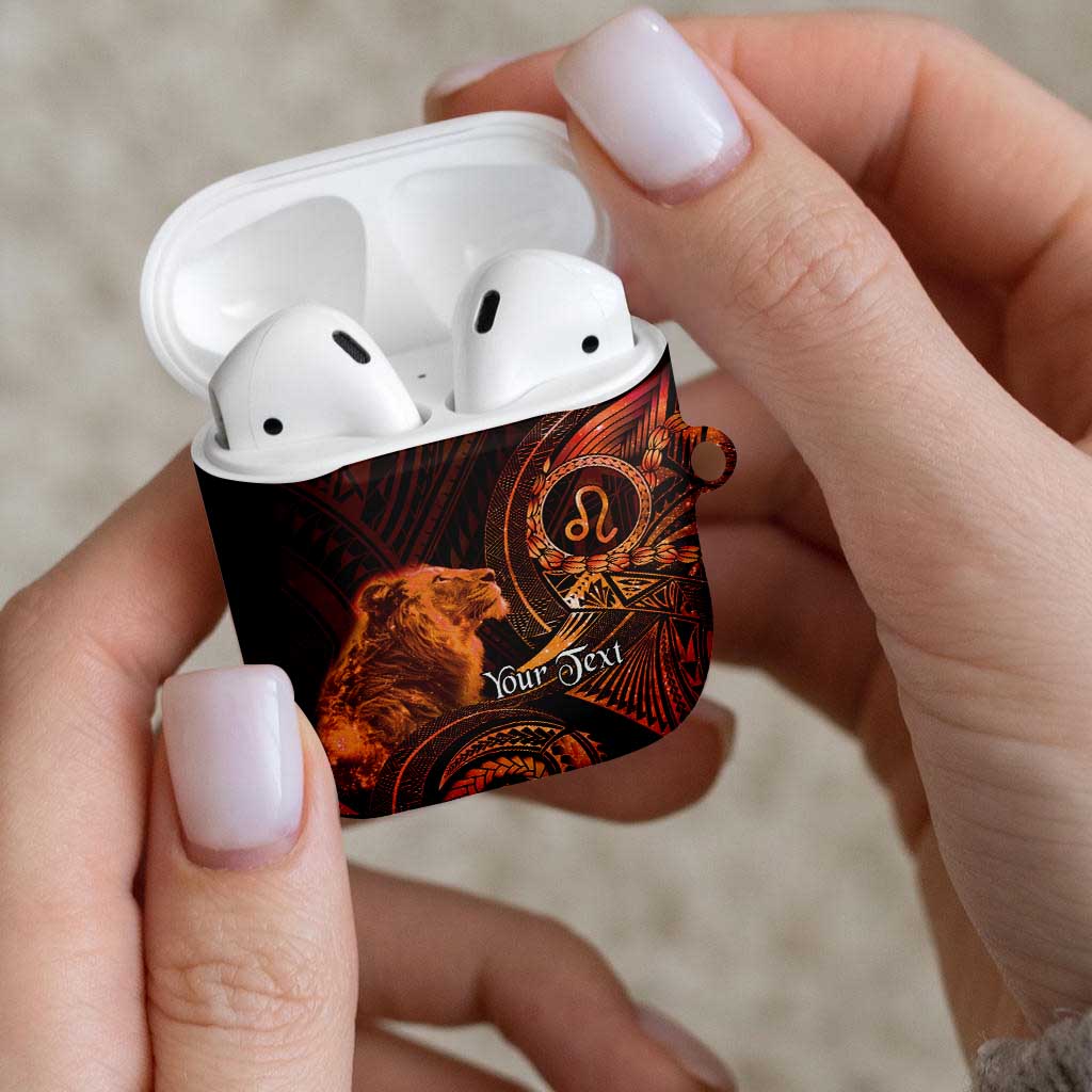 Personalised Polynesia Zodiac Leo AirPods Case Galaxy Polynesian Pattern Chest Tattoo Style