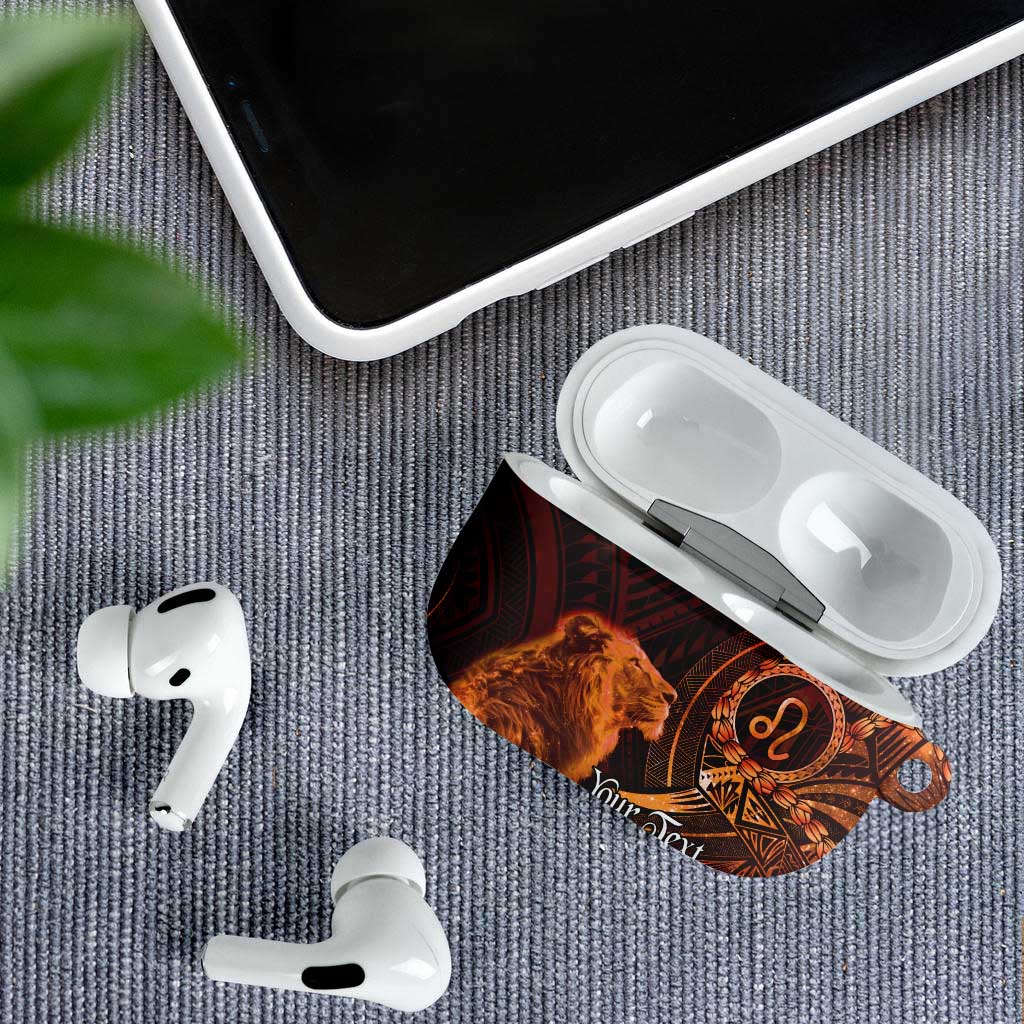 Personalised Polynesia Zodiac Leo AirPods Case Galaxy Polynesian Pattern Chest Tattoo Style