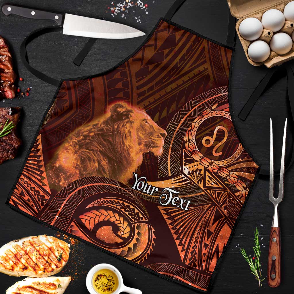 Personalised Polynesia Zodiac Leo Apron Galaxy Polynesian Pattern Chest Tattoo Style