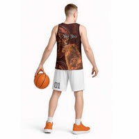 Personalised Polynesia Zodiac Leo Basketball Jersey Galaxy Polynesian Pattern Chest Tattoo Style