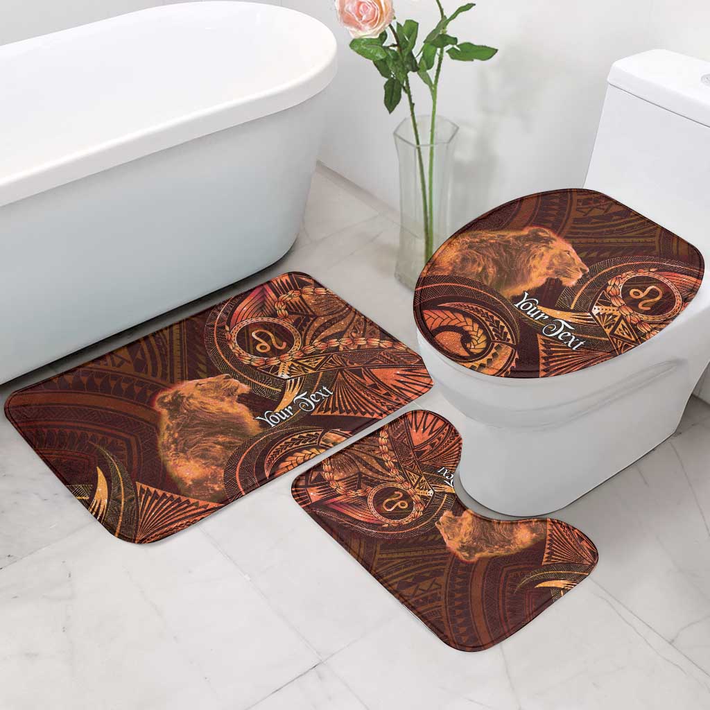 Personalised Polynesia Zodiac Leo Bathroom Set Galaxy Polynesian Pattern Chest Tattoo Style