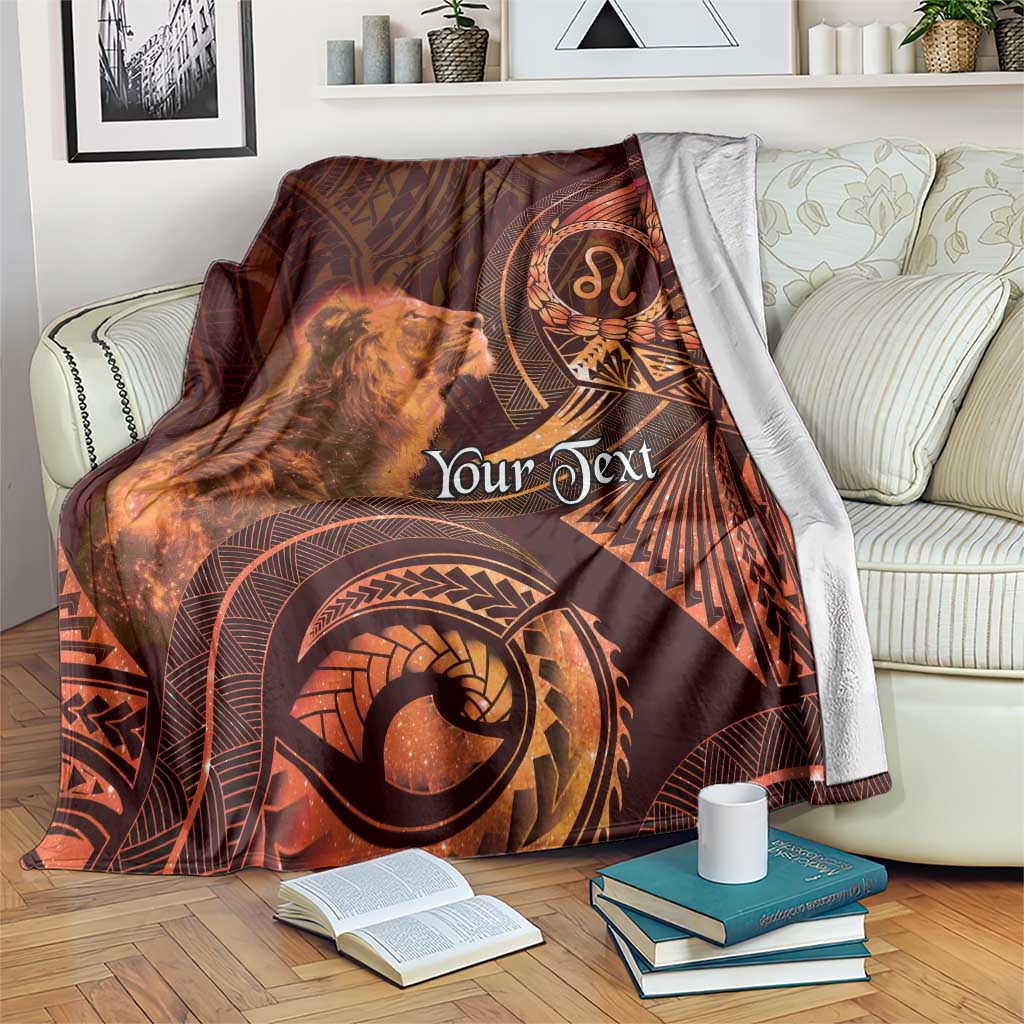 Personalised Polynesia Zodiac Leo Blanket Galaxy Polynesian Pattern Chest Tattoo Style