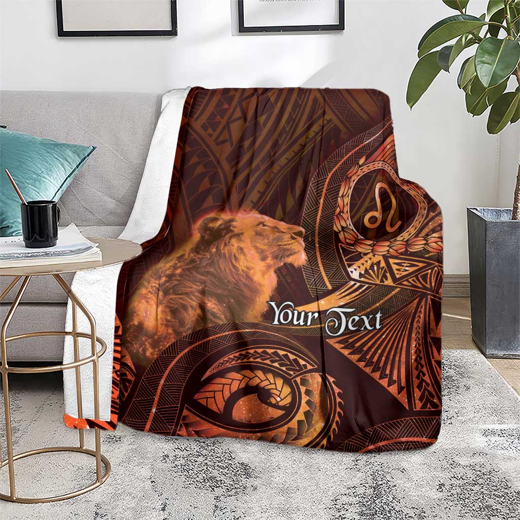 Personalised Polynesia Zodiac Leo Blanket Galaxy Polynesian Pattern Chest Tattoo Style