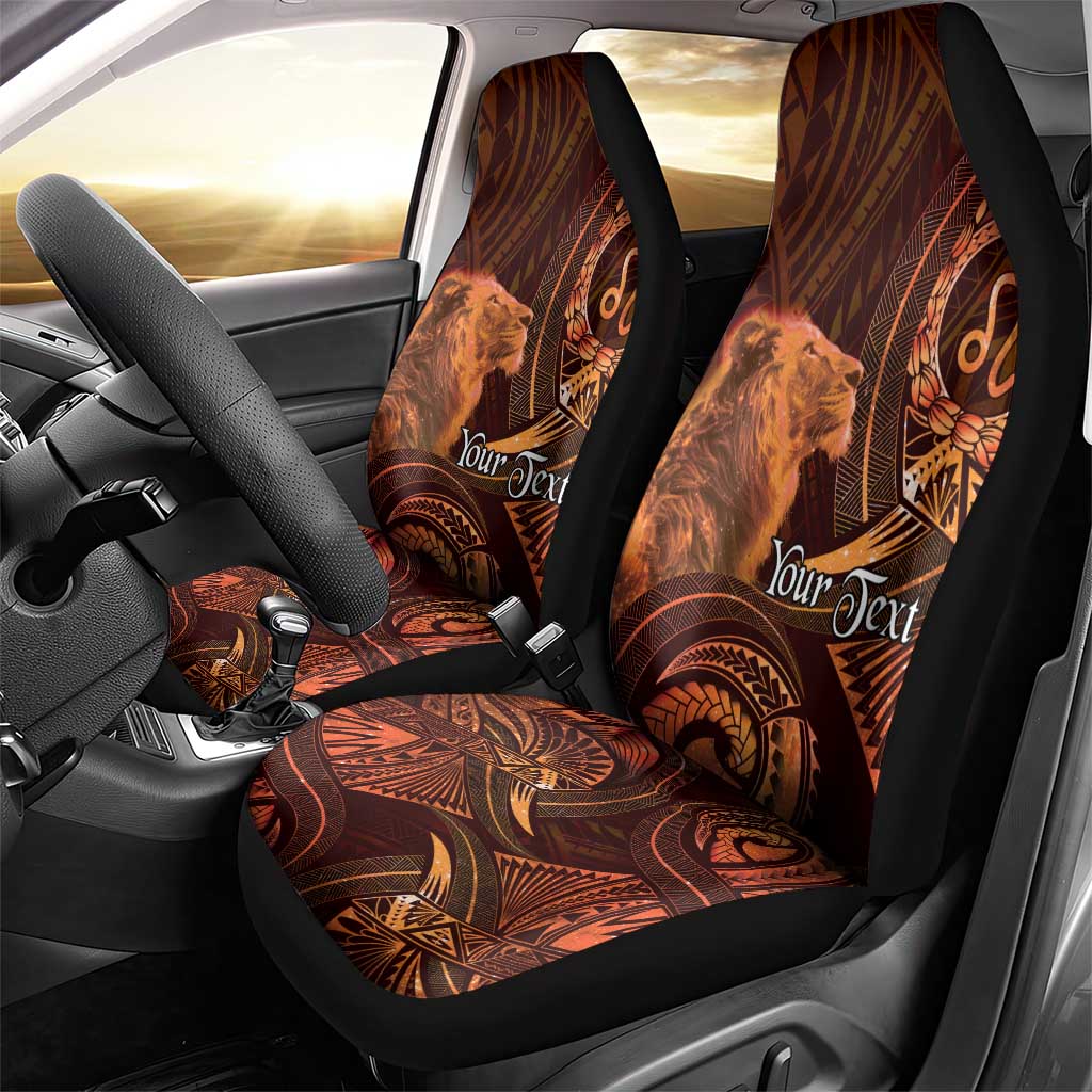 Personalised Polynesia Zodiac Leo Car Seat Cover Galaxy Polynesian Pattern Chest Tattoo Style LT14 - Polynesian Pride