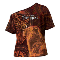 Personalised Polynesia Zodiac Leo Cross Shoulder Shirt Galaxy Polynesian Pattern Chest Tattoo Style LT14 - Polynesian Pride