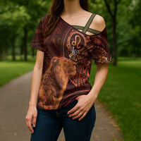 Personalised Polynesia Zodiac Leo Cross Shoulder Shirt Galaxy Polynesian Pattern Chest Tattoo Style LT14 - Polynesian Pride