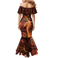 Personalised Polynesia Zodiac Leo Family Matching Mermaid Dress and Hawaiian Shirt Galaxy Polynesian Pattern Chest Tattoo Style LT14 - Polynesian Pride