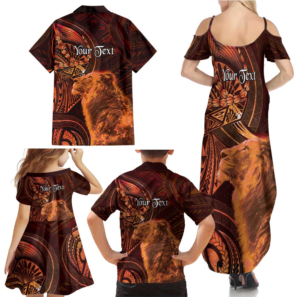 Personalised Polynesia Zodiac Leo Family Matching Summer Maxi Dress and Hawaiian Shirt Galaxy Polynesian Pattern Chest Tattoo Style LT14 - Polynesian Pride