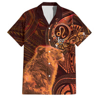 Personalised Polynesia Zodiac Leo Hawaiian Shirt Galaxy Polynesian Pattern Chest Tattoo Style LT14 Orange - Polynesian Pride