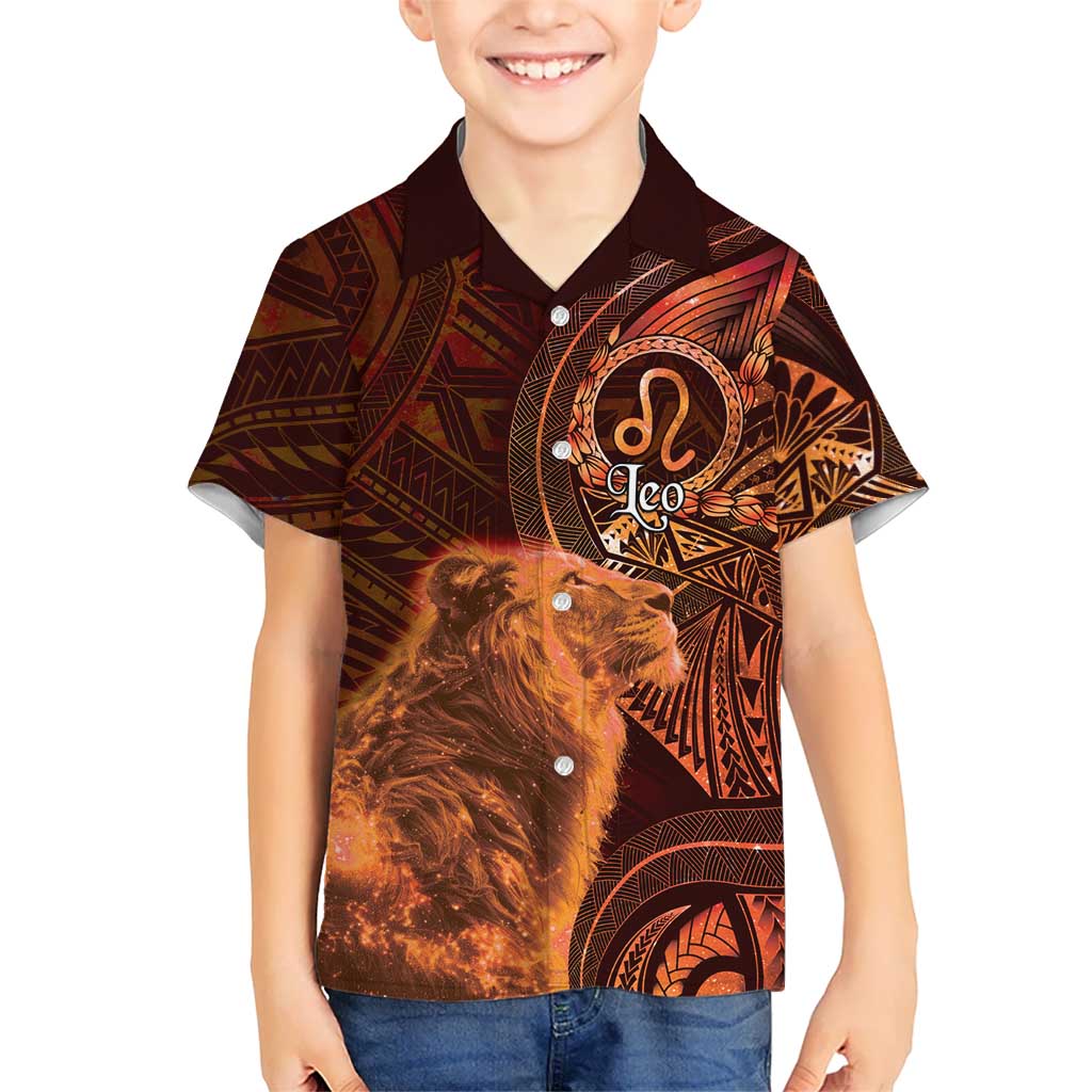 Personalised Polynesia Zodiac Leo Hawaiian Shirt Galaxy Polynesian Pattern Chest Tattoo Style LT14 - Polynesian Pride
