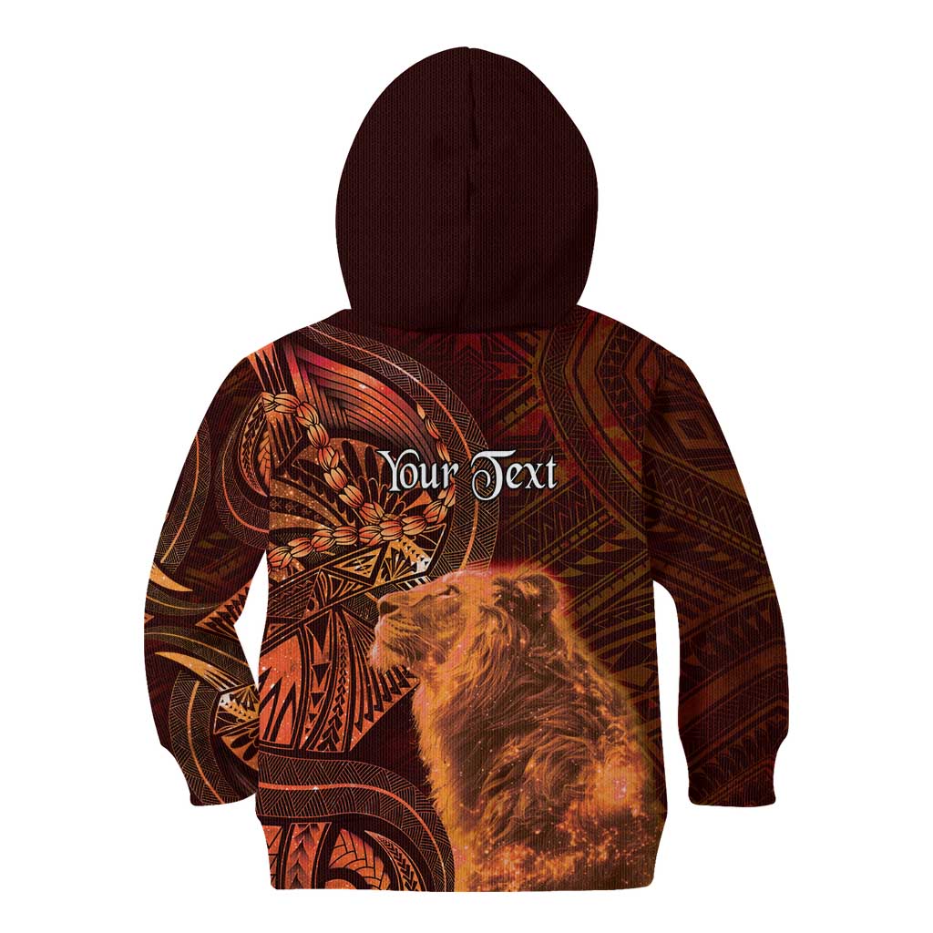 Personalised Polynesia Zodiac Leo Kid Hoodie Galaxy Polynesian Pattern Chest Tattoo Style