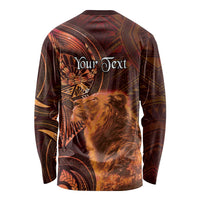 Personalised Polynesia Zodiac Leo Long Sleeve Shirt Galaxy Polynesian Pattern Chest Tattoo Style